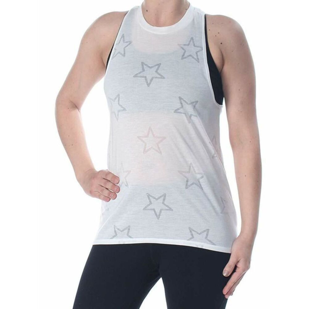 NWT MATERIAL GIRL ACTIVE Womens Top White Sleeveless Active Wear Juniors M